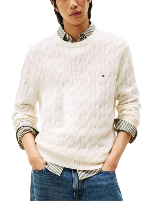 Maglia intrecciata in pura lana d'agnello Tommy Hilfiger | MW0MW40442Z00